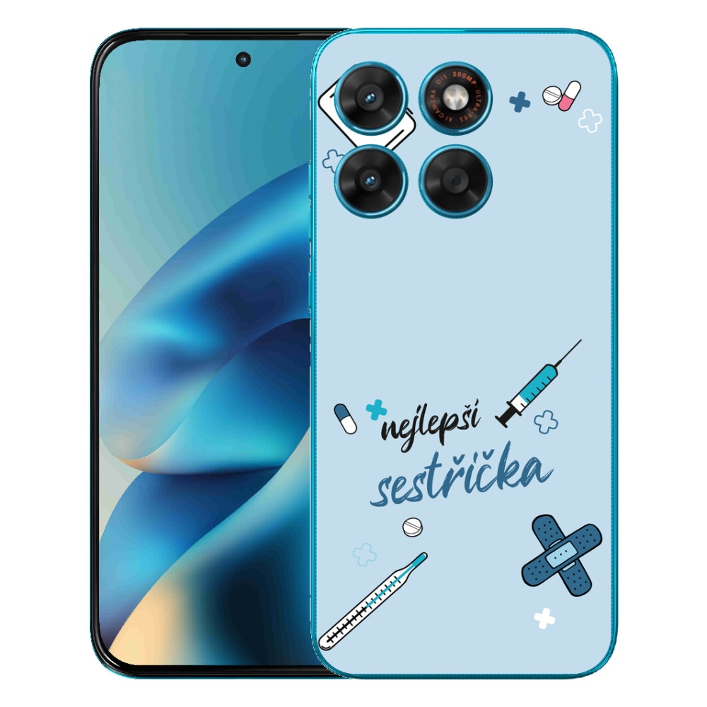 Gelový kryt mmCase na Motorola Moto G87/G77/G67 - nejlepší sestřička modré pozadí