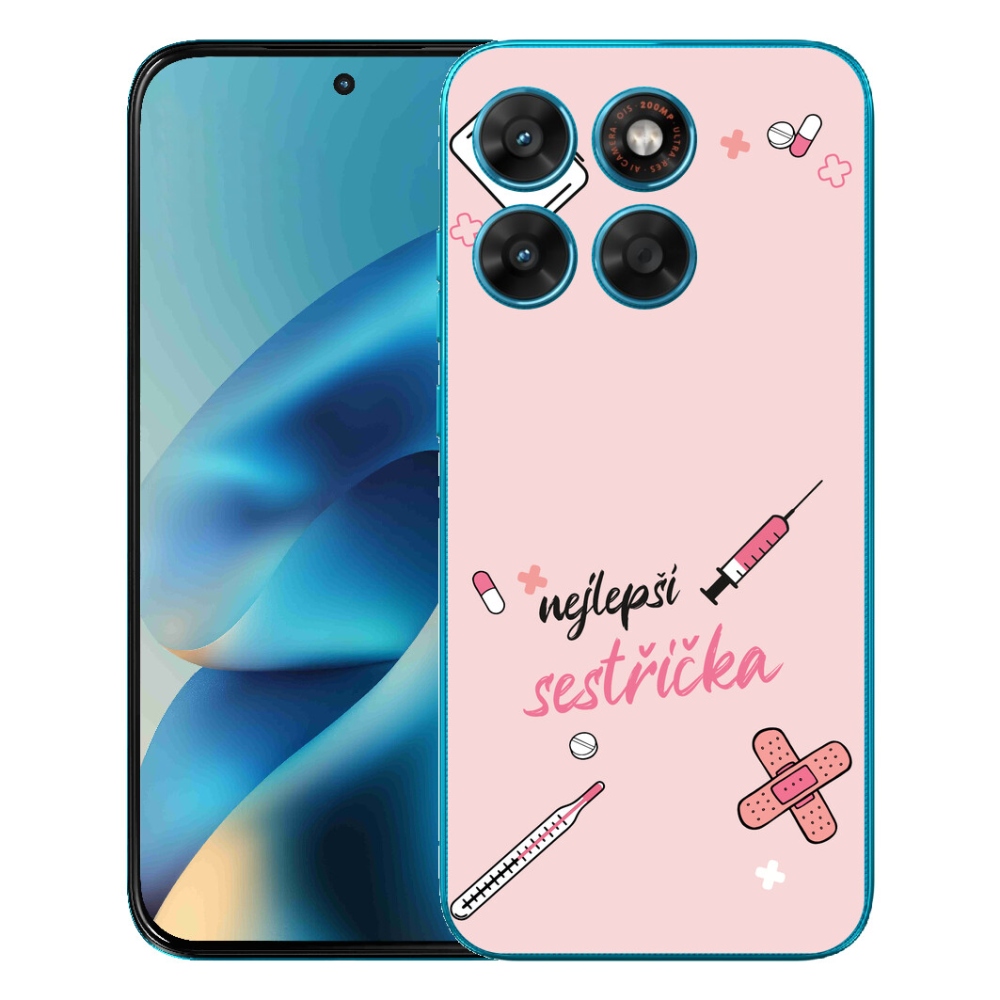 Gelový kryt mmCase na Motorola Moto G87/G77/G67 - nejlepší sestřička růžové pozadí