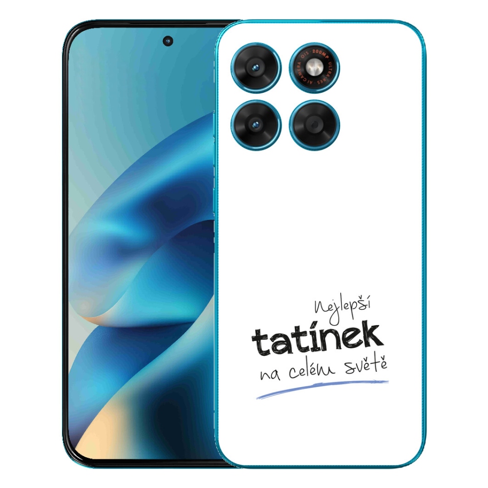 Gelový kryt mmCase na Motorola Moto G87/G77/G67 - nejlepší tatínek 4 bílé pozadí