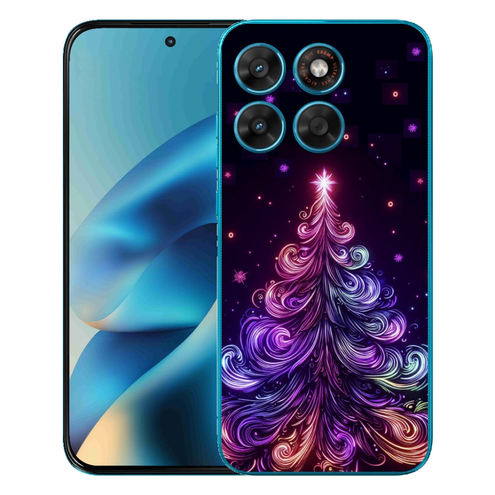 Gelový kryt mmCase na Motorola Moto G87/G77/G67 - neonový vánoční stromek 1