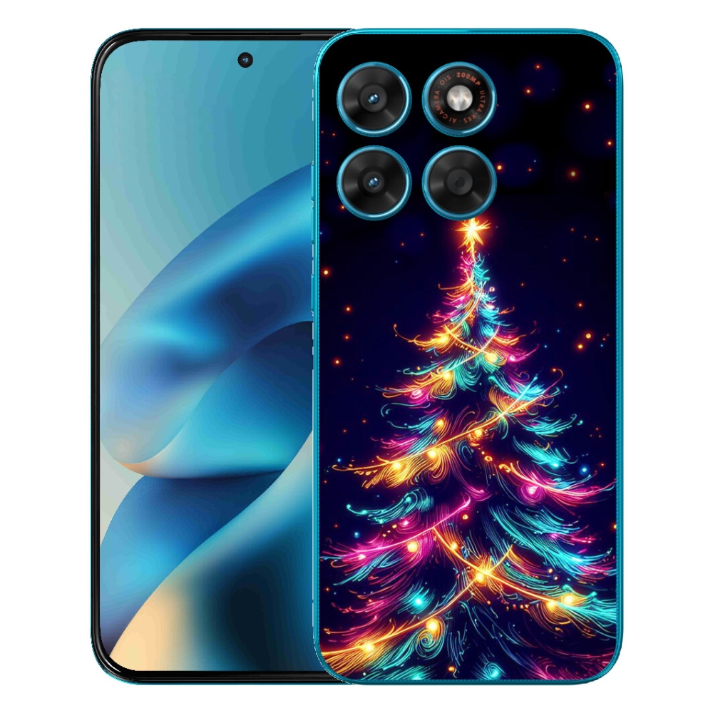 Gelový kryt mmCase na Motorola Moto G87/G77/G67 - neonový vánoční stromek