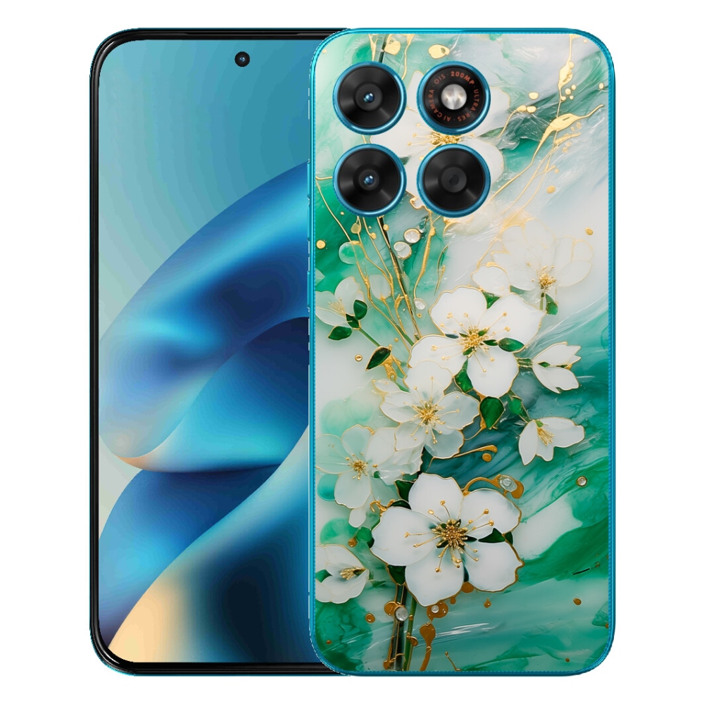Gelový kryt mmCase na Motorola Moto G87/G77/G67 - něžné květy