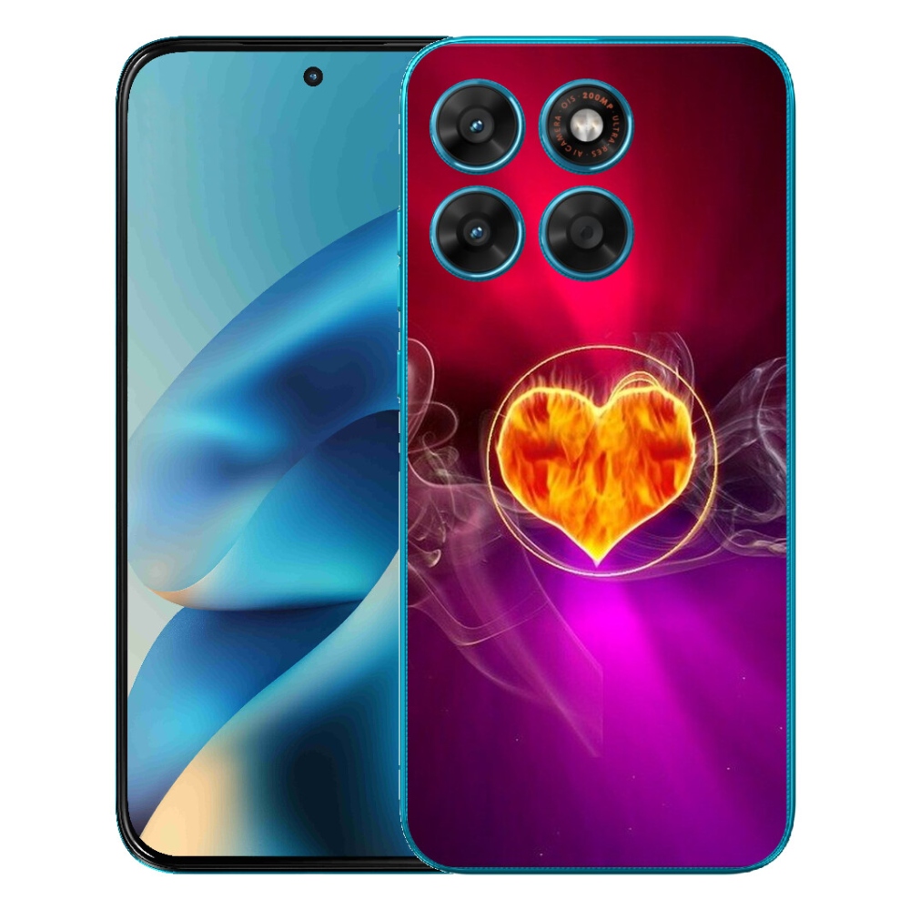 Gelový kryt mmCase na Motorola Moto G87/G77/G67 - ohnivé srdce