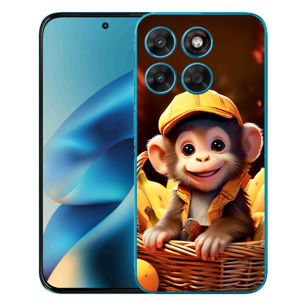 Gelový kryt mmCase na Motorola Moto G87/G77/G67 - opice v košíku