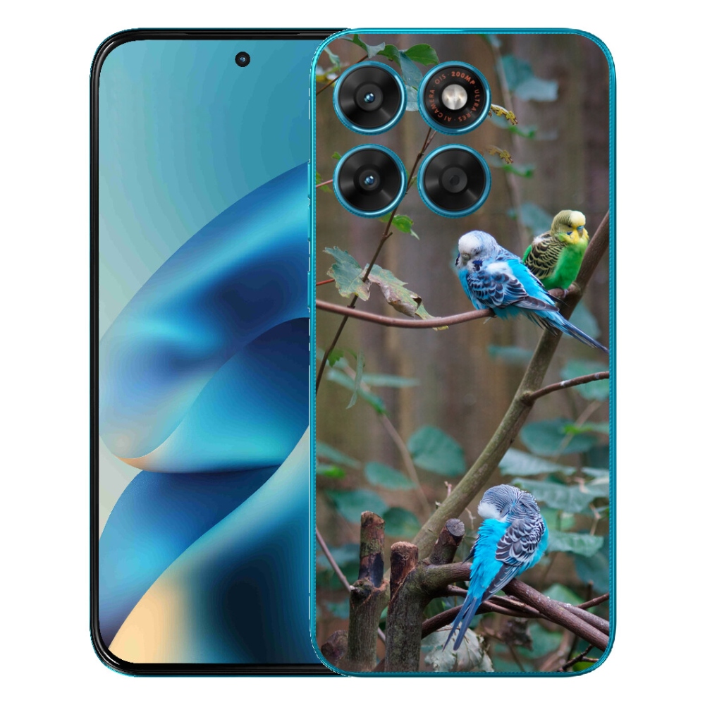 Gelový kryt mmCase na Motorola Moto G87/G77/G67 - papoušci na větvi