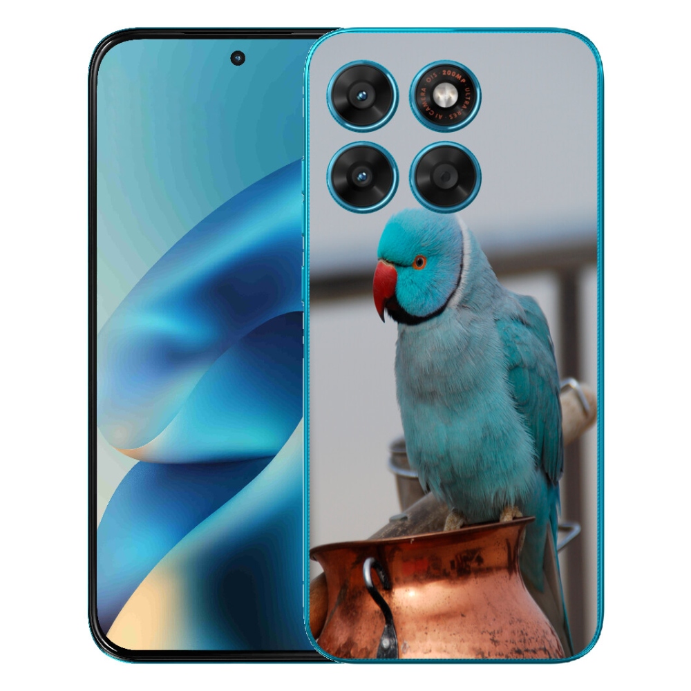 Gelový kryt mmCase na Motorola Moto G87/G77/G67 - papoušek alexandr modrý