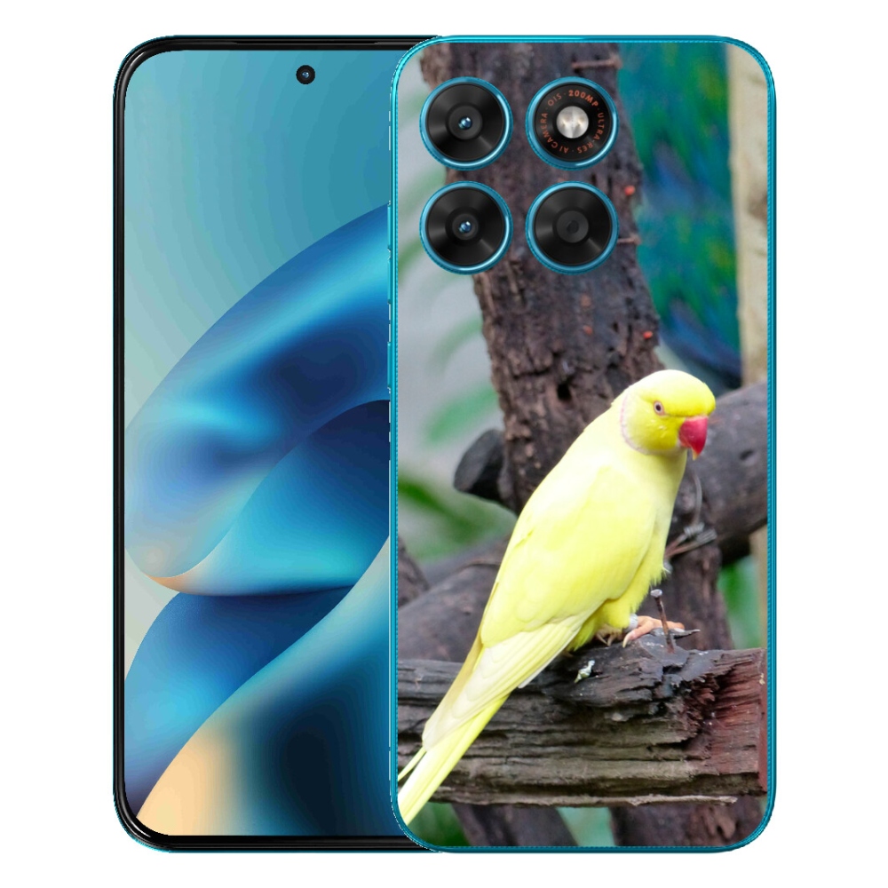 Gelový kryt mmCase na Motorola Moto G87/G77/G67 - papoušek alexandr žlutý