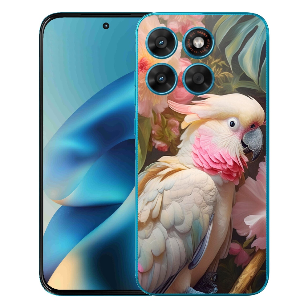 Gelový kryt mmCase na Motorola Moto G87/G77/G67 - papoušek kakadu růžový 2