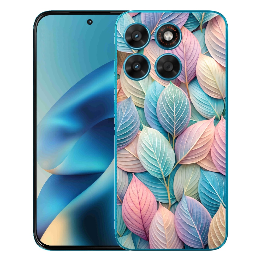 Gelový kryt mmCase na Motorola Moto G87/G77/G67 - pastelové listy