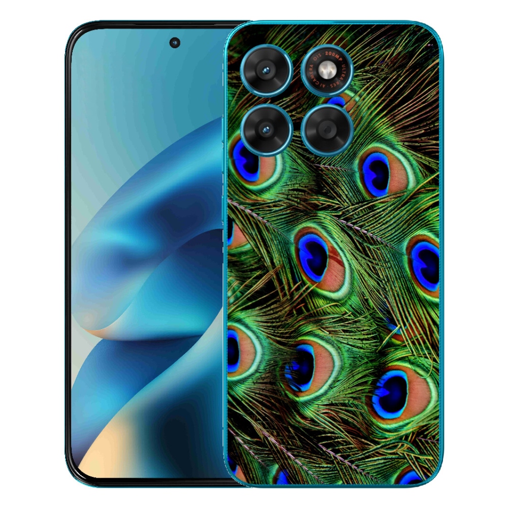 Gelový kryt mmCase na Motorola Moto G87/G77/G67 - paví peří