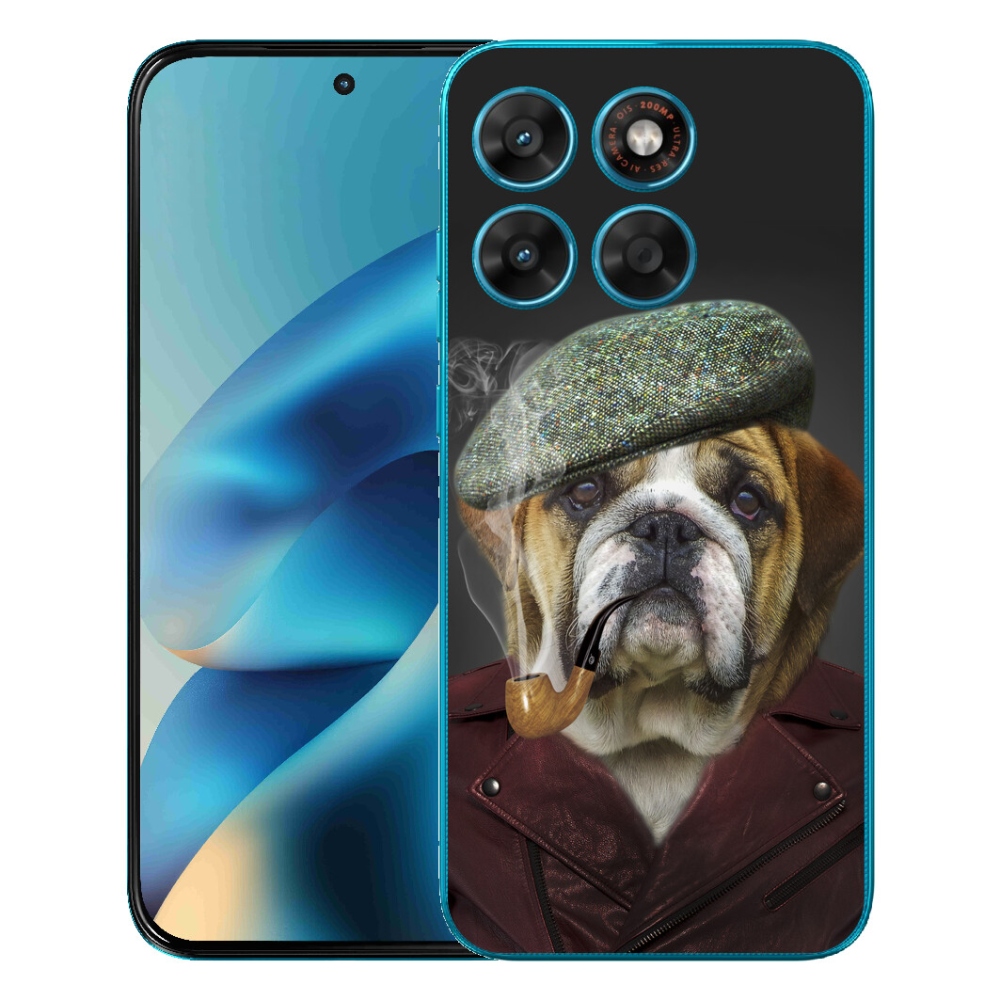 Gelový kryt mmCase na Motorola Moto G87/G77/G67 - pes s fajfkou