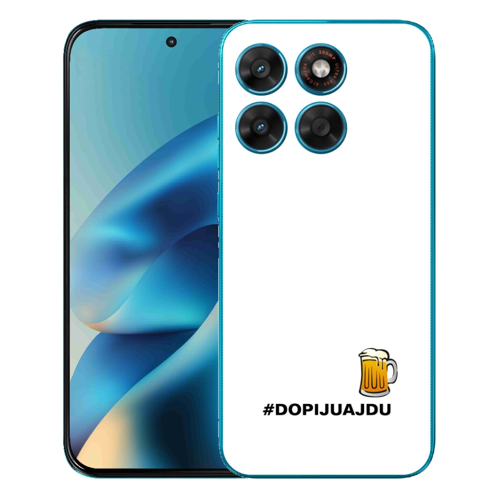 Gelový kryt mmCase na Motorola Moto G87/G77/G67 - pivní motiv 1 bílé pozadí