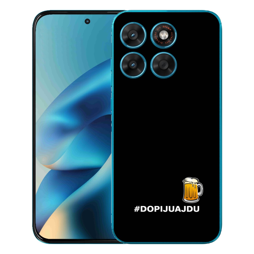Gelový kryt mmCase na Motorola Moto G87/G77/G67 - pivní motiv 1 černé pozadí