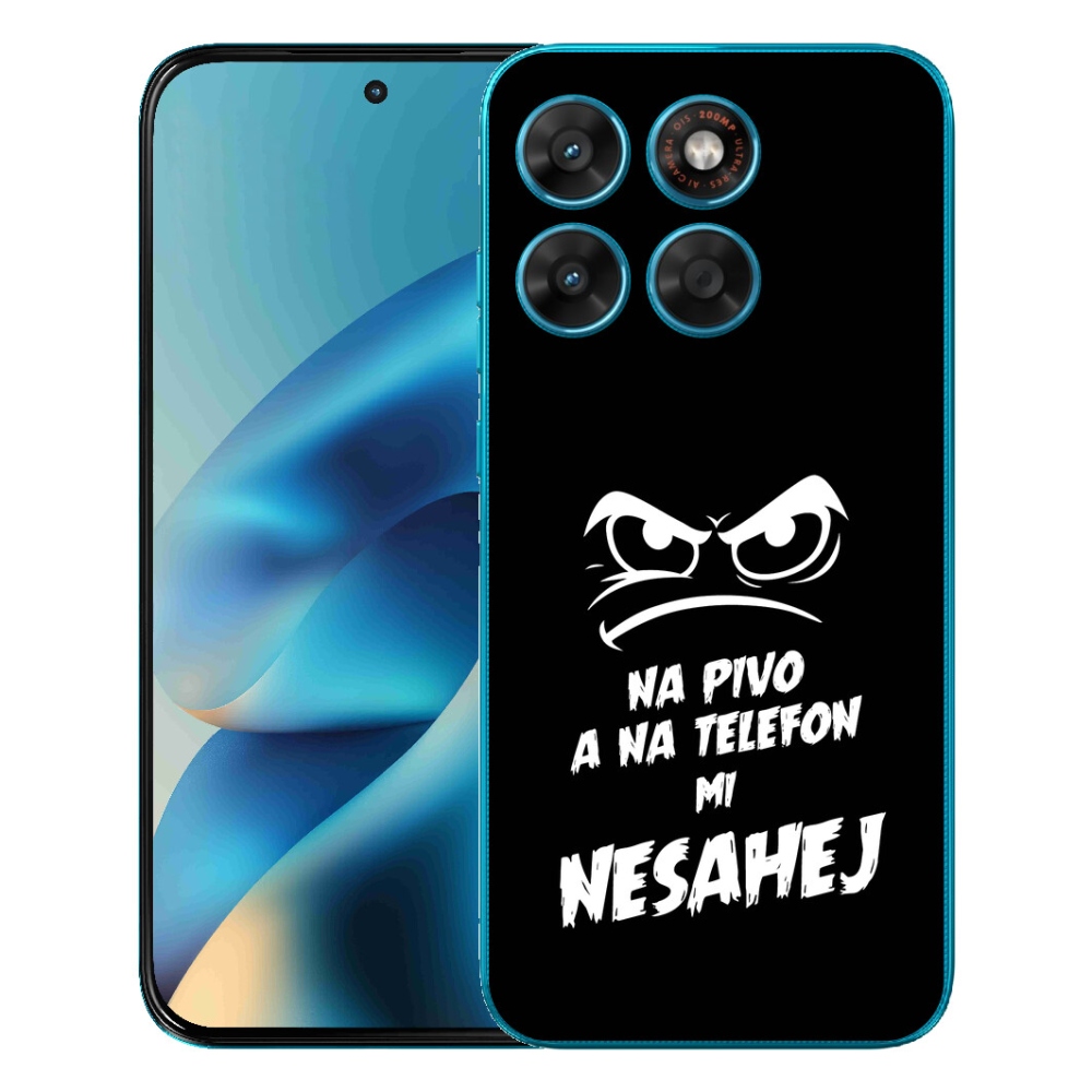 Gelový kryt mmCase na Motorola Moto G87/G77/G67 - pivní motiv 2 černé pozadí