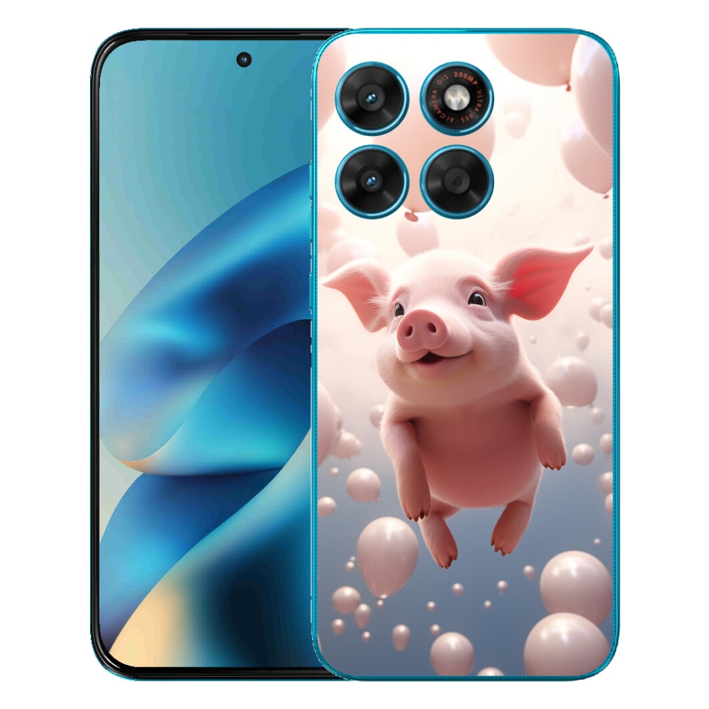 Gelový kryt mmCase na Motorola Moto G87/G77/G67 - prasátko s balónky