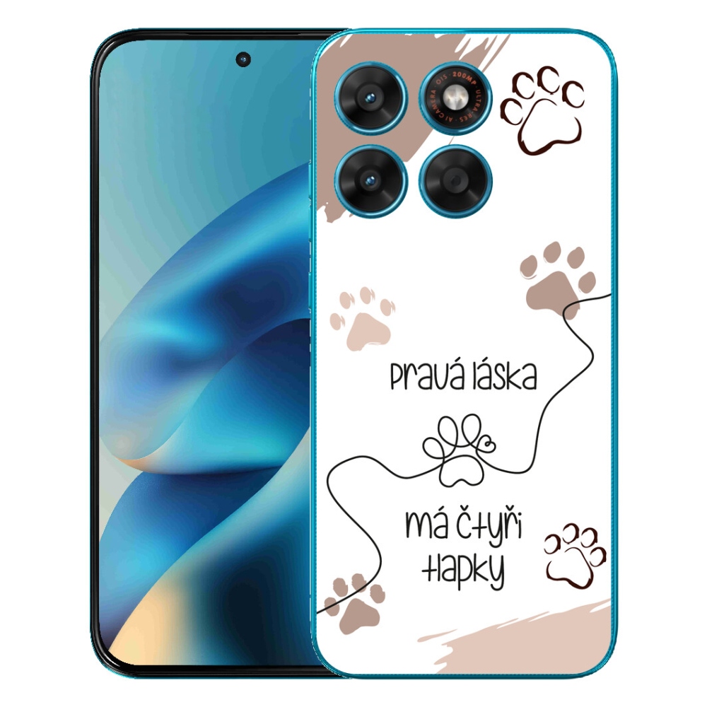 Gelový kryt mmCase na Motorola Moto G87/G77/G67 - psí motiv 1 bílé pozadí