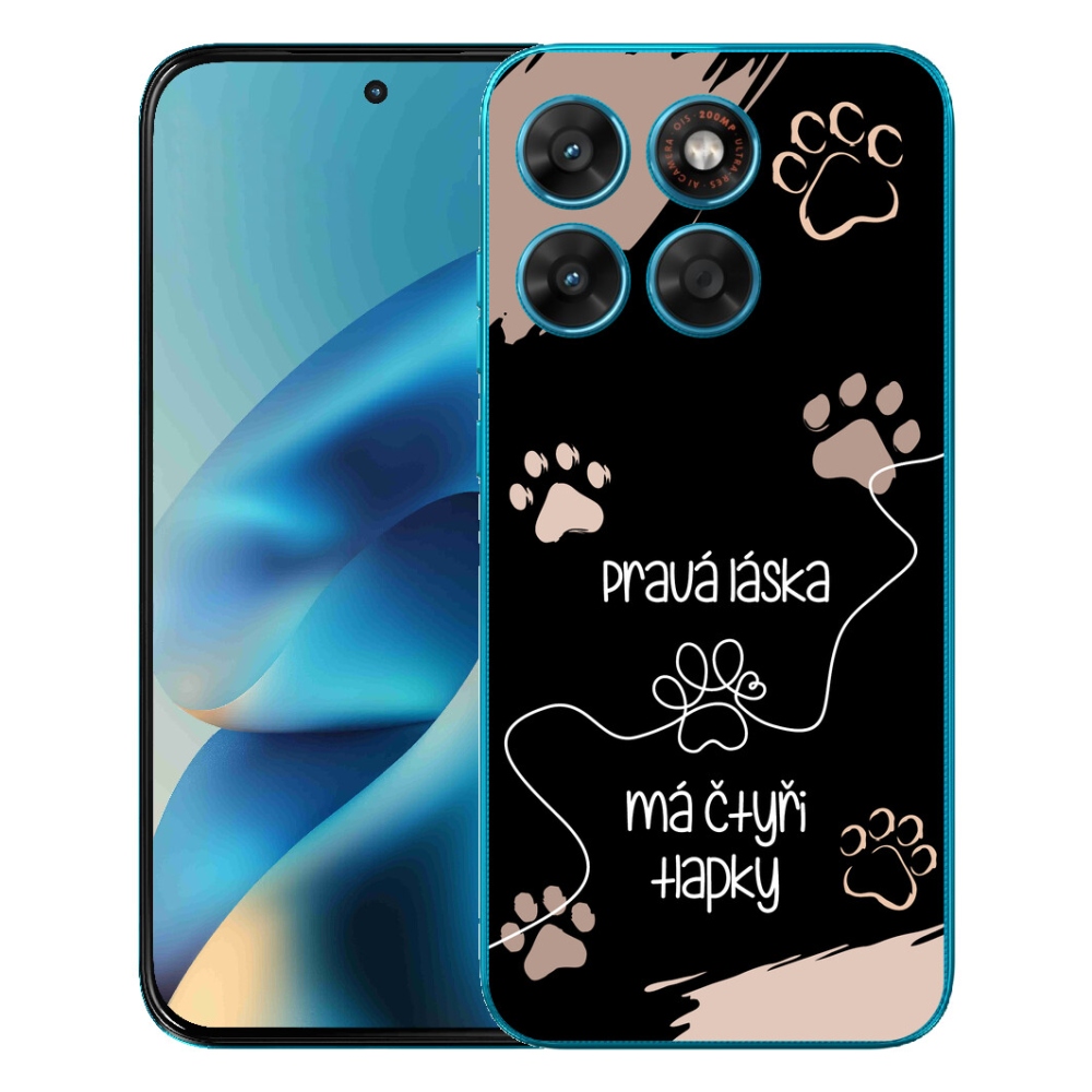Gelový kryt mmCase na Motorola Moto G87/G77/G67 - psí motiv 1 černé pozadí