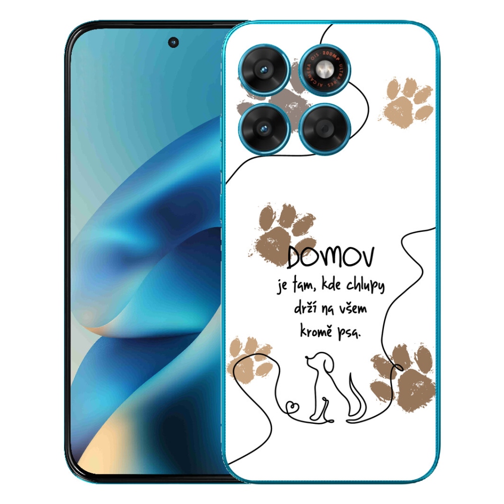 Gelový kryt mmCase na Motorola Moto G87/G77/G67 - psí motiv bílé pozadí