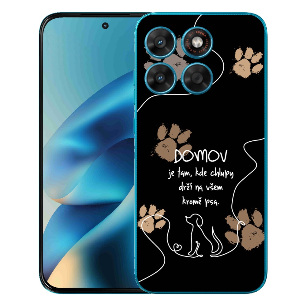 Gelový kryt mmCase na Motorola Moto G87/G77/G67 - psí motiv černé pozadí