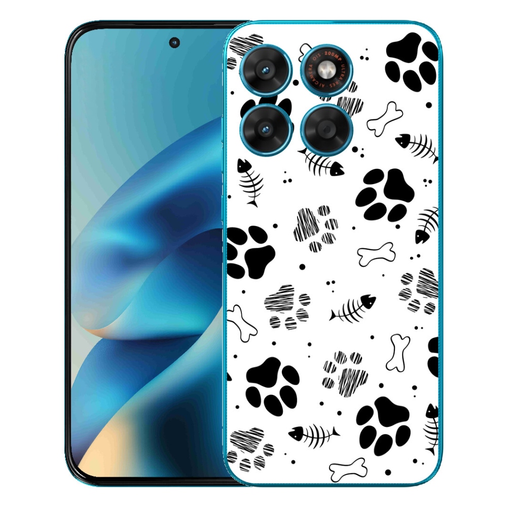 Gelový kryt mmCase na Motorola Moto G87/G77/G67 - psí tlapky 1