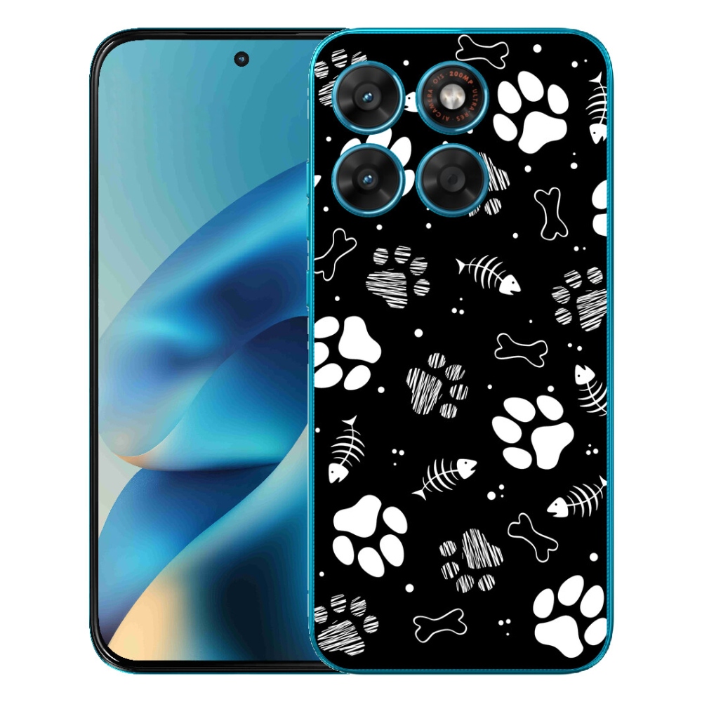 Gelový kryt mmCase na Motorola Moto G87/G77/G67 - psí tlapky