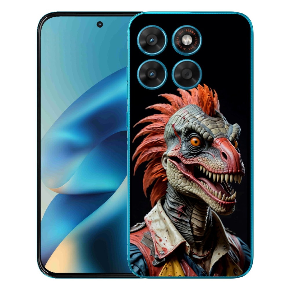 Gelový kryt mmCase na Motorola Moto G87/G77/G67 - punk dinosaurus