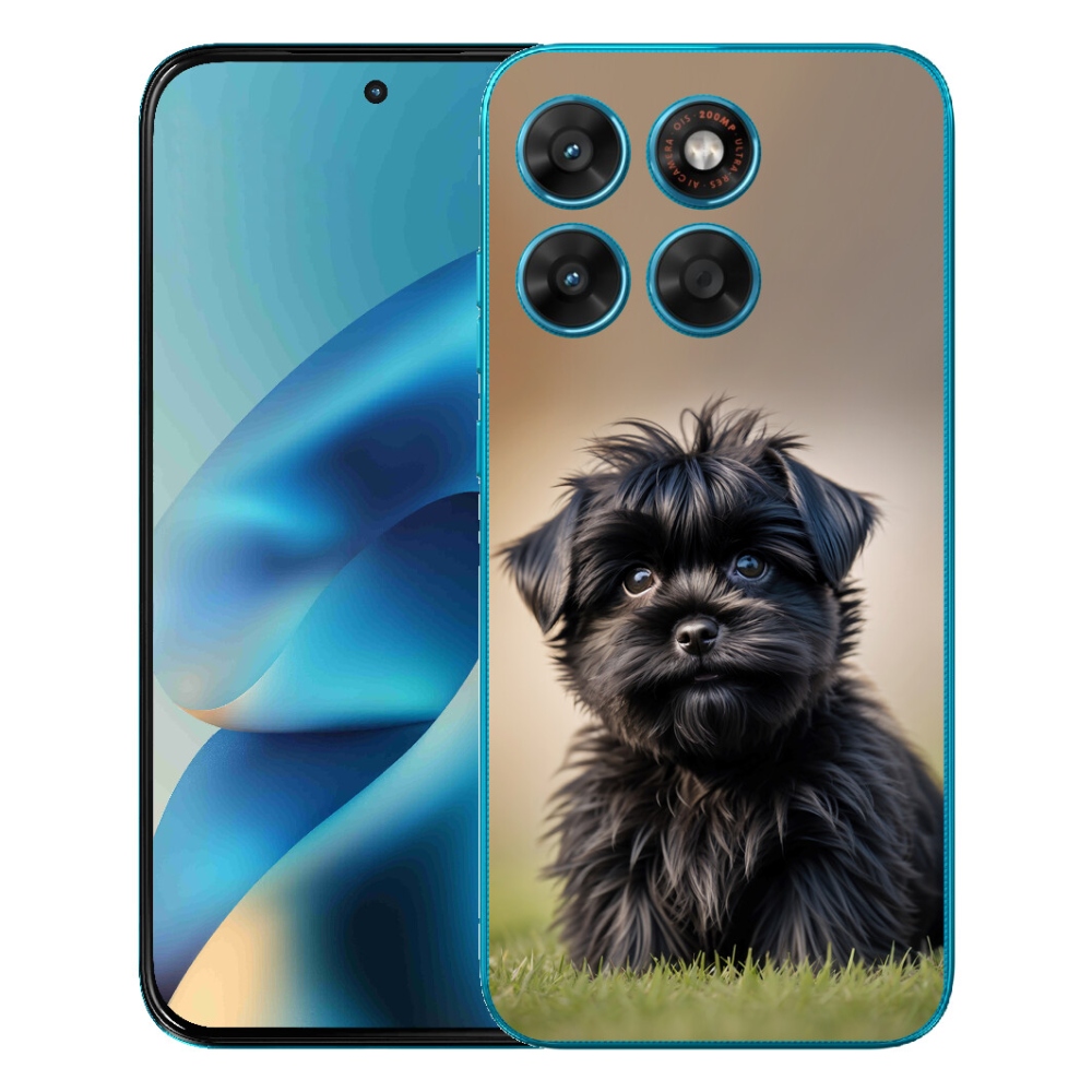 Gelový kryt mmCase na Motorola Moto G87/G77/G67 - roztomilý černý pejsek