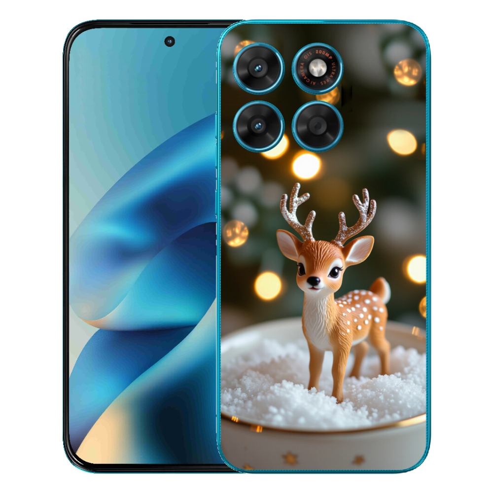 Gelový kryt mmCase na Motorola Moto G87/G77/G67 - roztomilý vánoční jelen