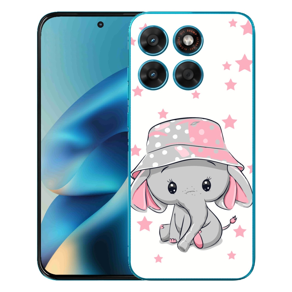 Gelový kryt mmCase na Motorola Moto G87/G77/G67 - růžový slon
