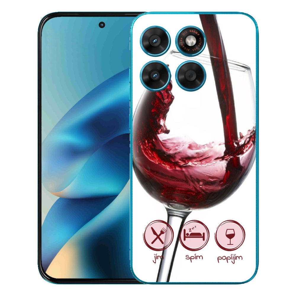 Gelový kryt mmCase na Motorola Moto G87/G77/G67 - sklenička vína červené
