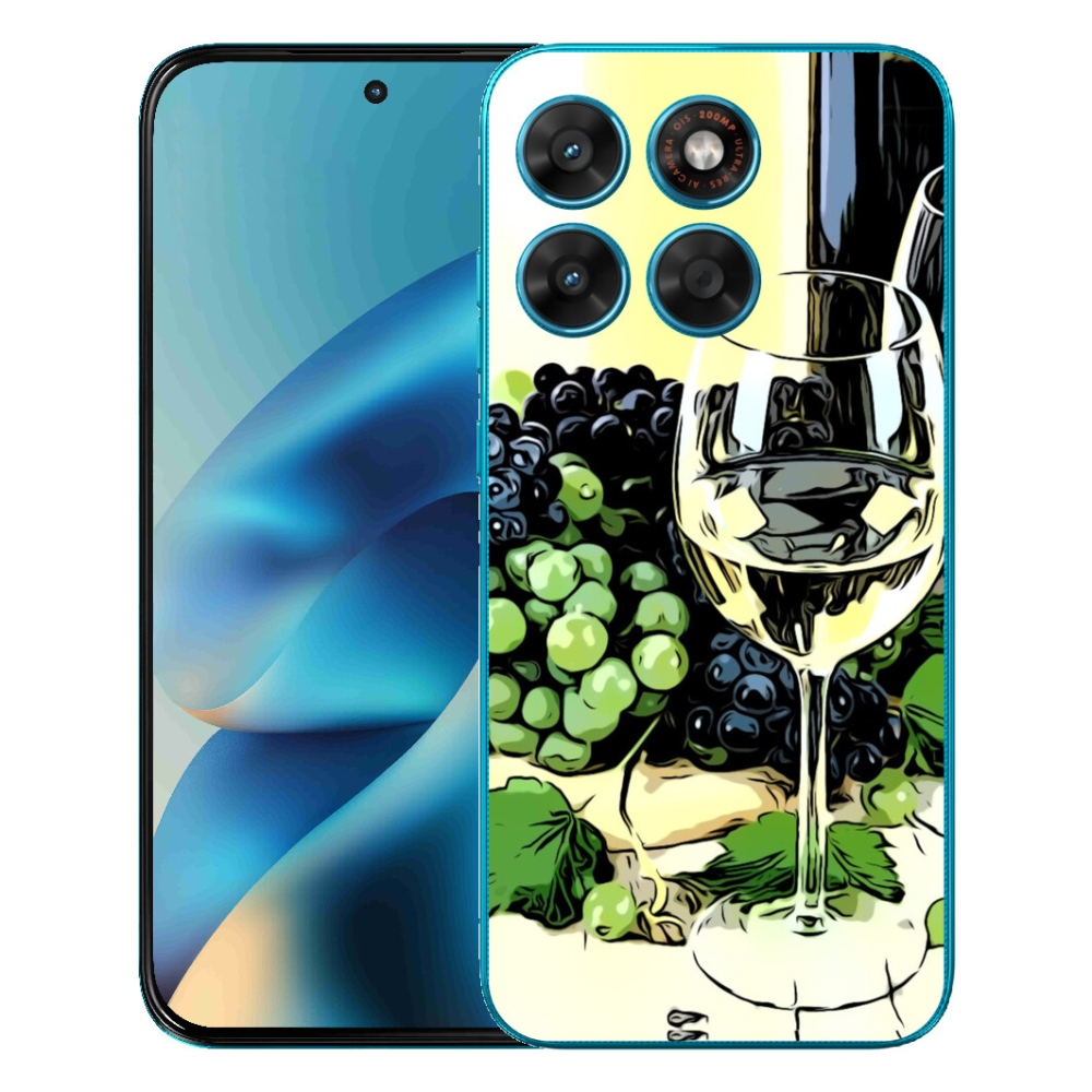 Gelový kryt mmCase na Motorola Moto G87/G77/G67 - sklenka vína