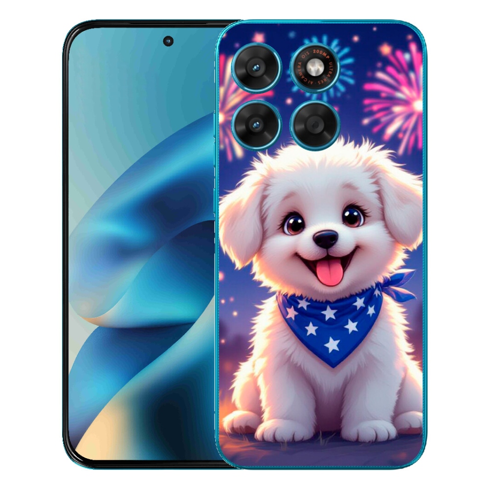 Gelový kryt mmCase na Motorola Moto G87/G77/G67 - slavnostní štěně