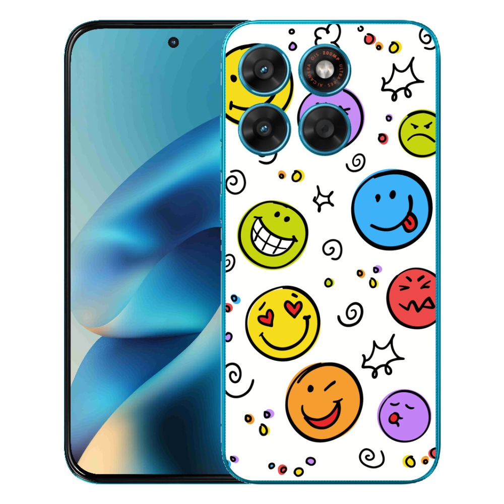 Gelový kryt mmCase na Motorola Moto G87/G77/G67 - smajlíci