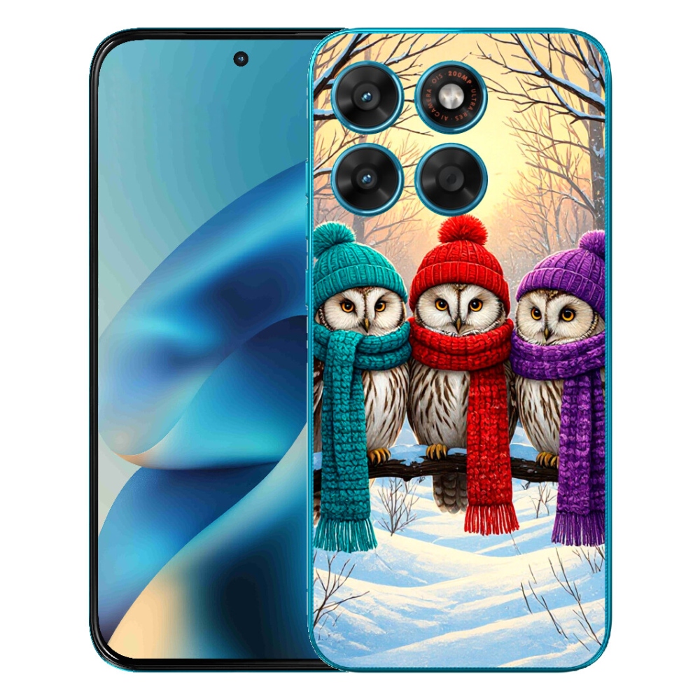 Gelový kryt mmCase na Motorola Moto G87/G77/G67 - soví přátelé
