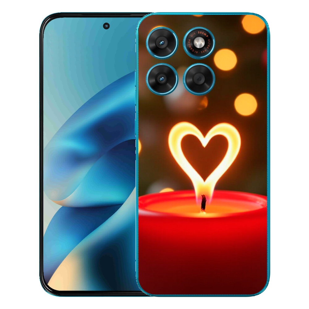 Gelový kryt mmCase na Motorola Moto G87/G77/G67 - srdce z plamene
