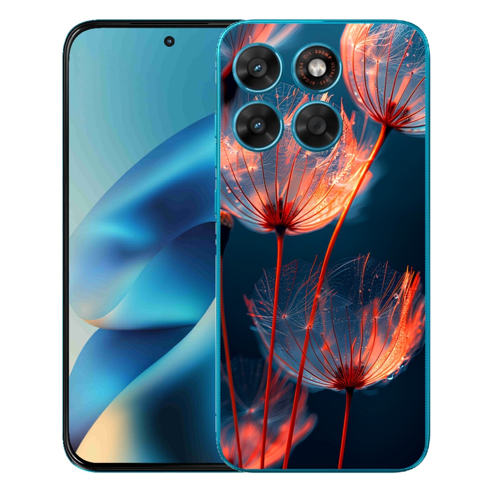 Gelový kryt mmCase na Motorola Moto G87/G77/G67 - světélkující chmýří