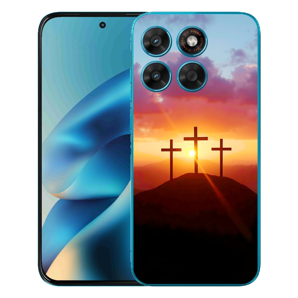 Gelový kryt mmCase na Motorola Moto G87/G77/G67 - tři kříže