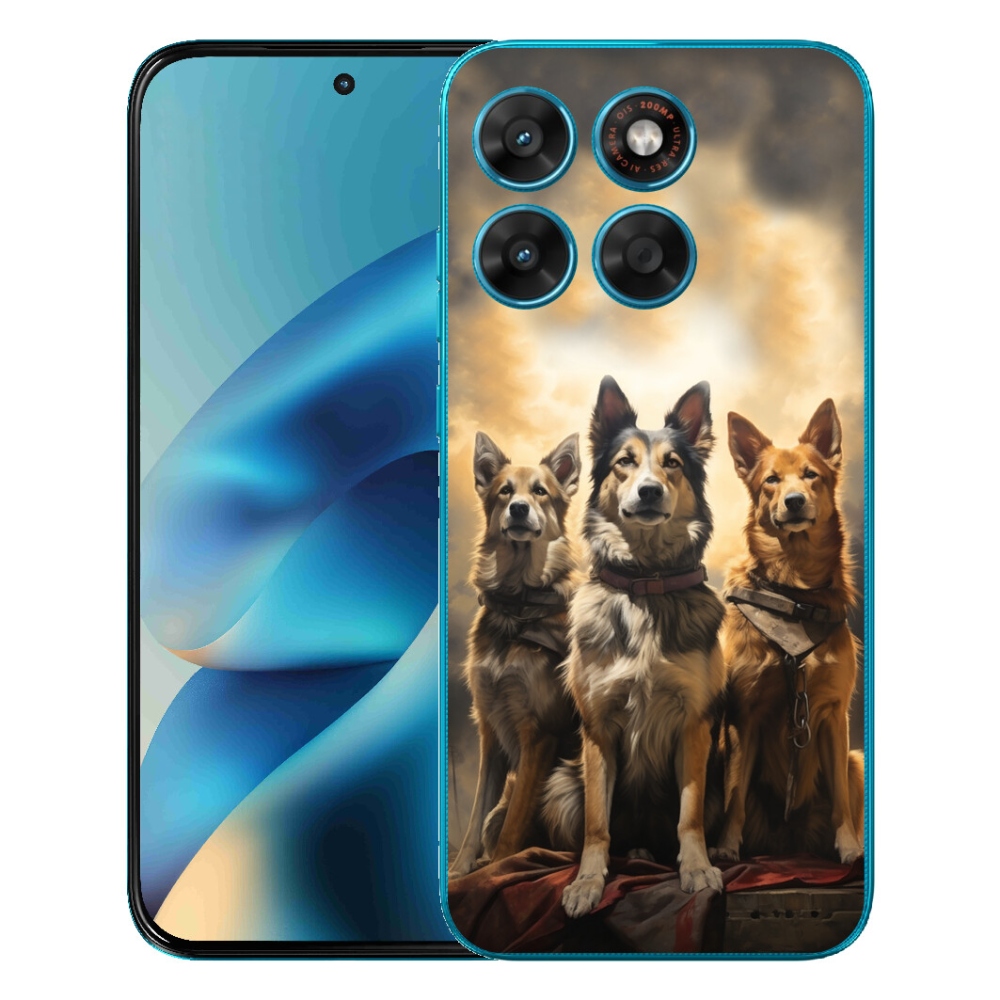 Gelový kryt mmCase na Motorola Moto G87/G77/G67 - tři psi