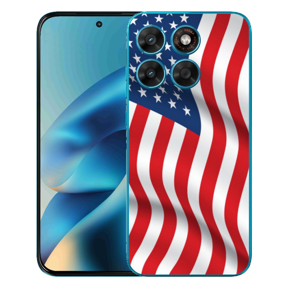 Gelový kryt mmCase na Motorola Moto G87/G77/G67 - USA vlajka