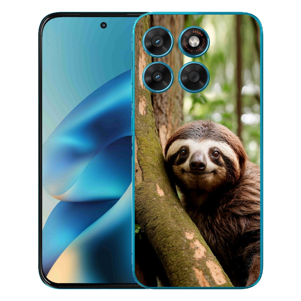 Gelový kryt mmCase na Motorola Moto G87/G77/G67 - usměvavý lenochod