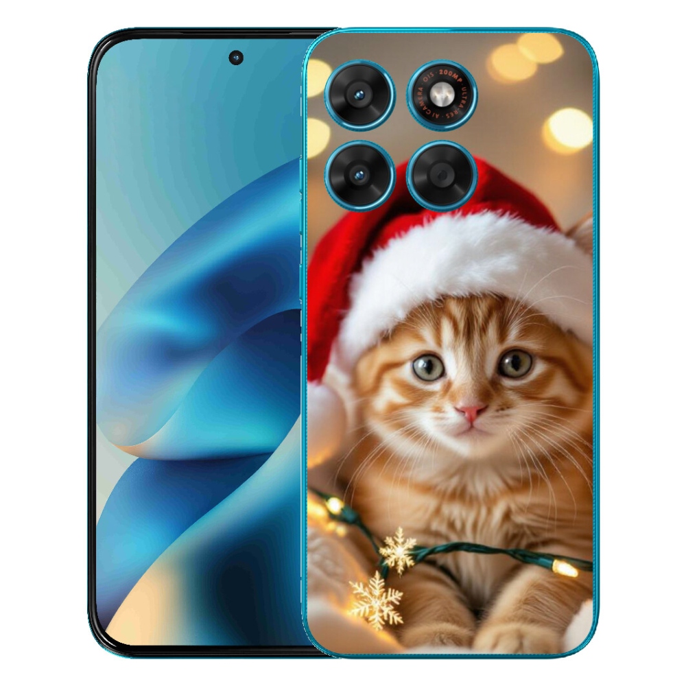 Gelový kryt mmCase na Motorola Moto G87/G77/G67 - vánoční kotě