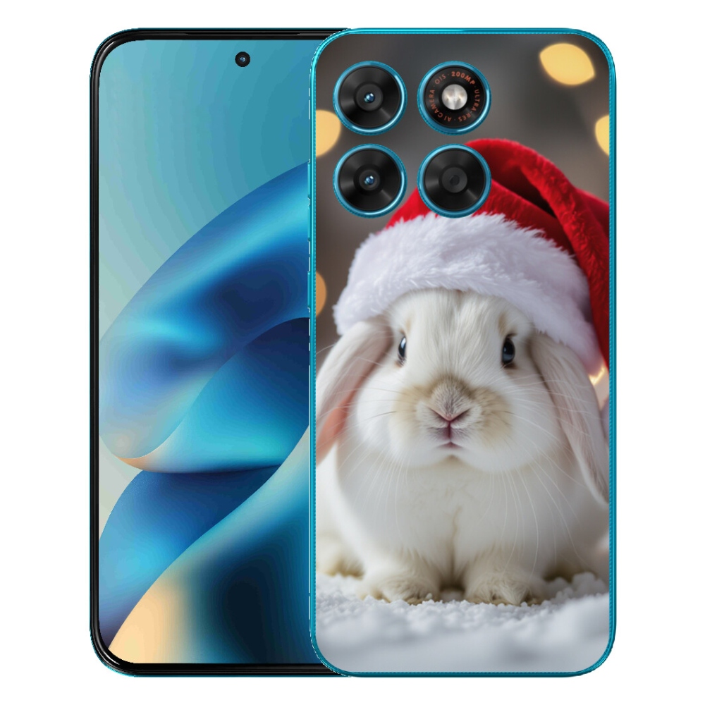 Gelový kryt mmCase na Motorola Moto G87/G77/G67 - vánoční králík