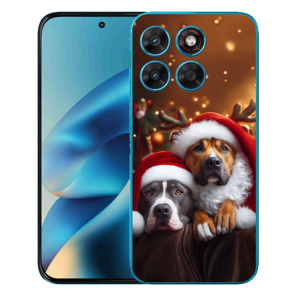 Gelový kryt mmCase na Motorola Moto G87/G77/G67 - vánoční psi