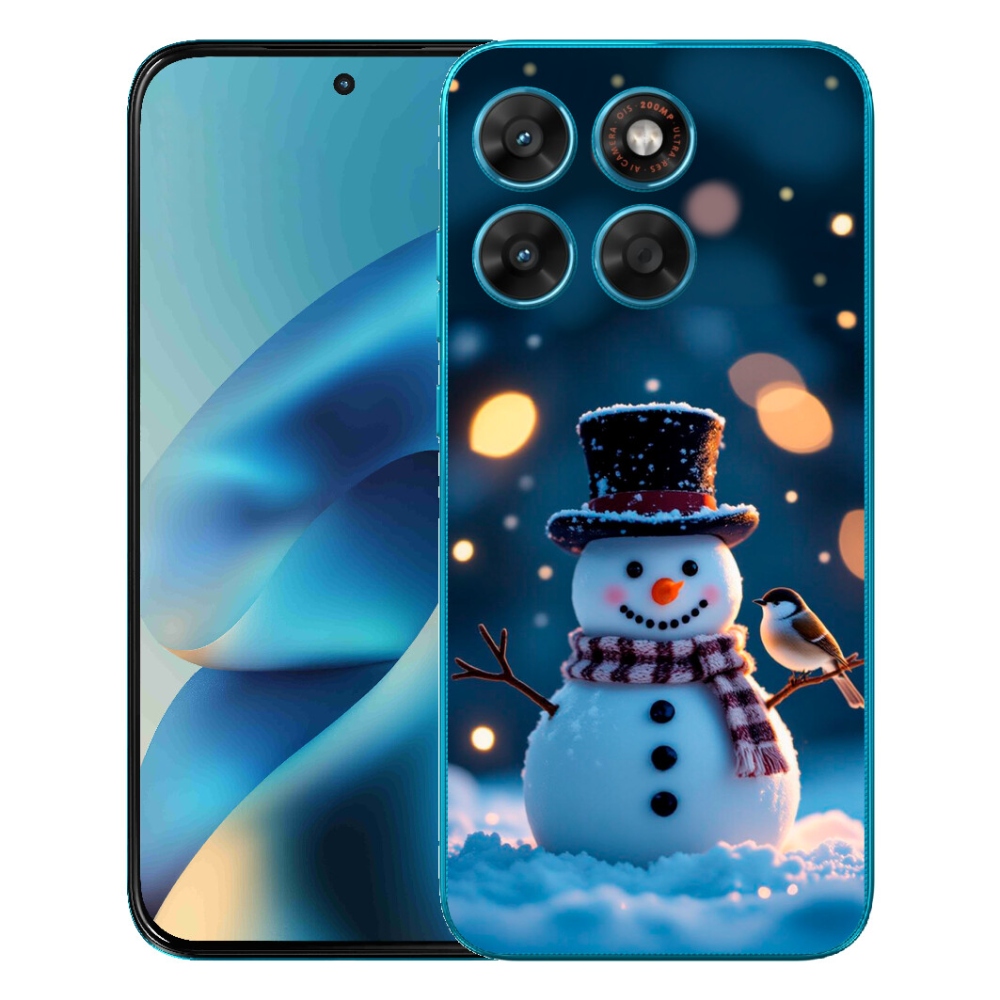 Gelový kryt mmCase na Motorola Moto G87/G77/G67 - vánoční sněhulák