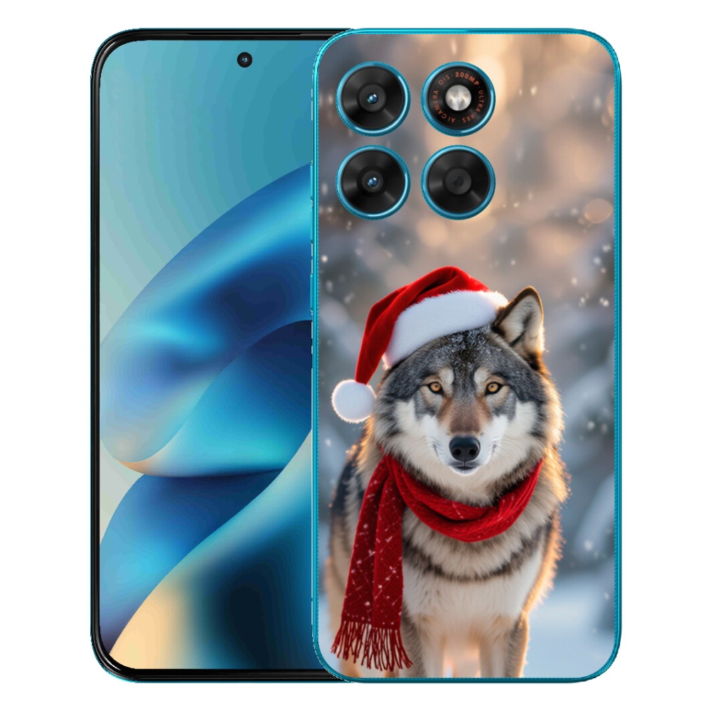 Gelový kryt mmCase na Motorola Moto G87/G77/G67 - vánoční vlk