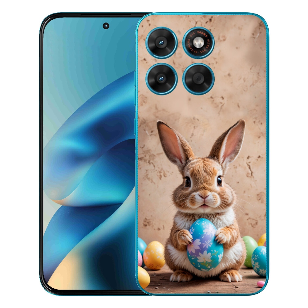 Gelový kryt mmCase na Motorola Moto G87/G77/G67 - velikonoční králíček