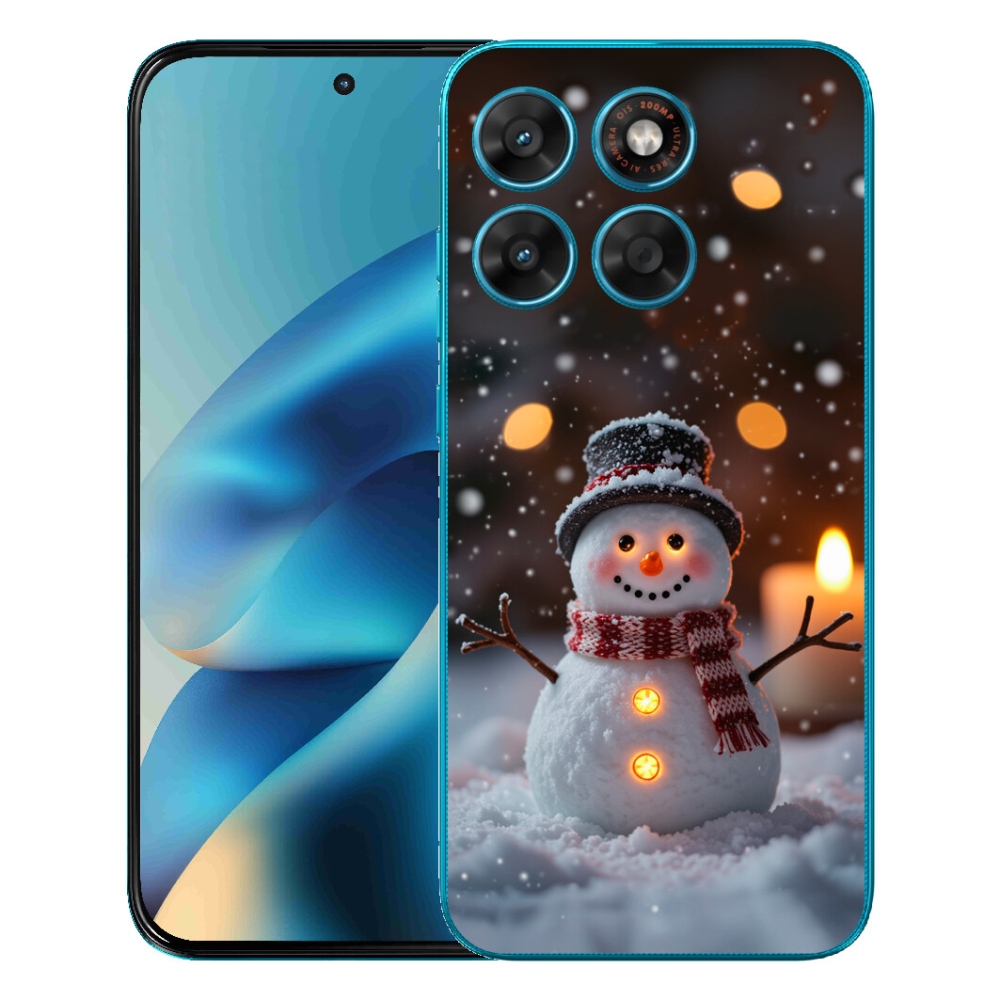 Gelový kryt mmCase na Motorola Moto G87/G77/G67 - veselý sněhulák