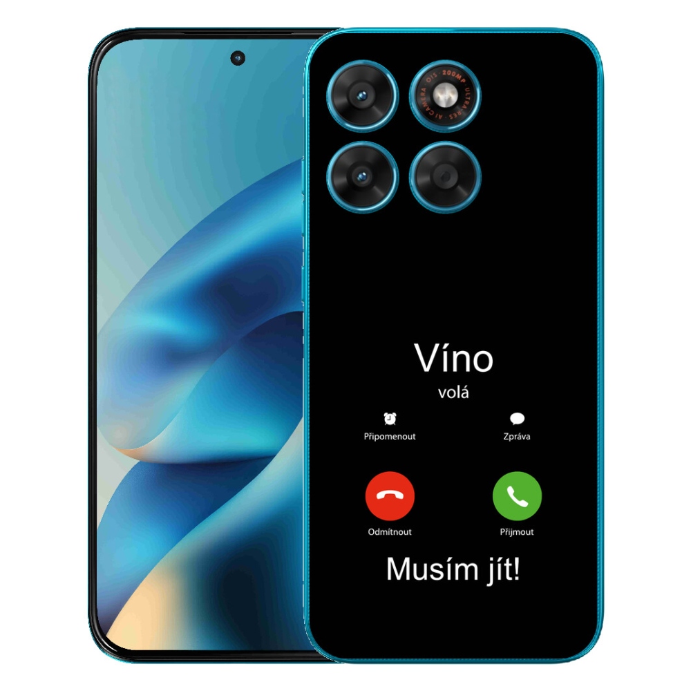 Gelový kryt mmCase na Motorola Moto G87/G77/G67 - víno volá černé pozadí