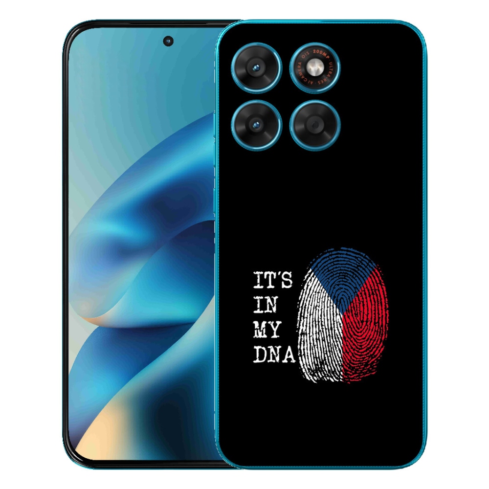 Gelový kryt mmCase na Motorola Moto G87/G77/G67 - vlajka otisk prstu černé pozadí