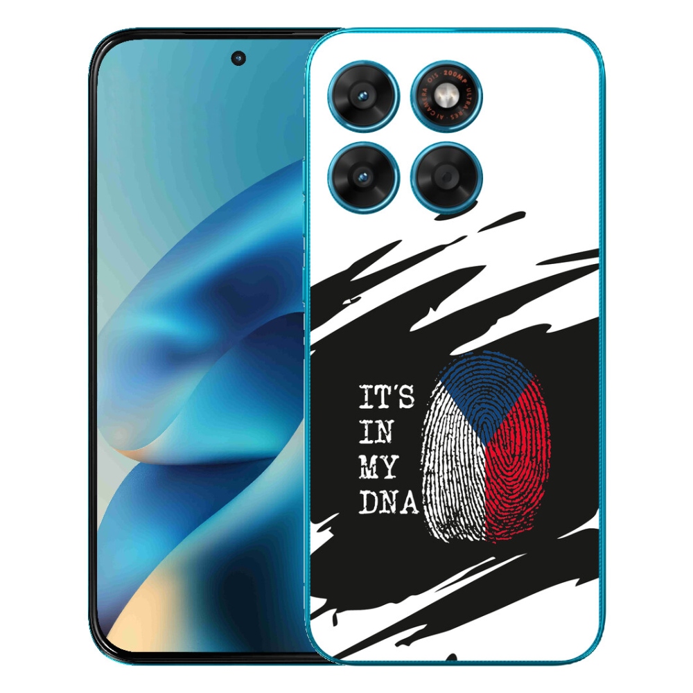 Gelový kryt mmCase na Motorola Moto G87/G77/G67 - vlajka otisk prstu černobílé pozadí